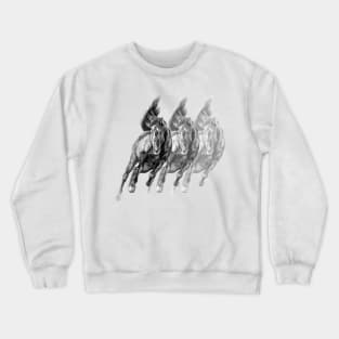 Galloping Black Horses Trio Crewneck Sweatshirt